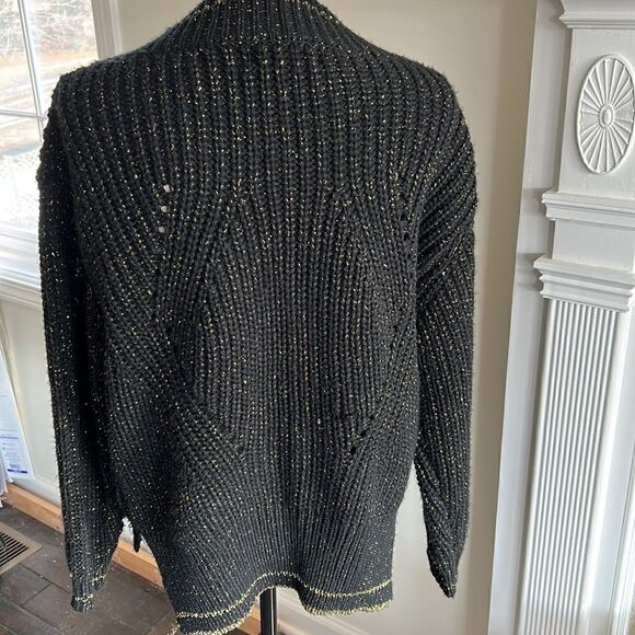 JOHN + JENN METALLIC KNIT V-NECK SWEATER - Picture 5 of 6